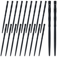 Lawie 20 PCS 7 Inch Black R Wooden Hair Sticks Bamboo Hair Chopsticks Chinese Vintage Hair Pins Pick