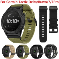 Quickfit Watchband Strap For Garmin Tactix Delta Bravo Fenix 7X 7 6X 6 Pro 5X 5 Plus 3 HR Watch Band 22mm 26mm Canvas Bracelet