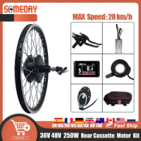 Electric Bike Conversion Kit 36V48V 250W Rear Cassette Hub motor Wheel 16 20 24 26 27.5 28 29 Inch 700C For Ebike Conversion Kit