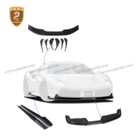 Upgraded Vors Style Dry Carbon Fiber Front Lip Side Skirts Rear Diffuser Fins Decklid Spoiler Body Kits For Ferrari 488 GTB