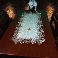 茶幾桌布長方形純色布藝歐式蕾絲書桌布茶幾墊美式西餐桌布新中式