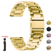 Quick Release Watch band Stainless Steel Watch strap18mm 20mm 22mm 24mm For Samsung Galaxy Watch 6/5/4/3 For Huawei Watch GT 2 3