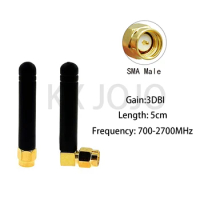 Wifi Antenna 2pcs 3G 4G GSM 3dBi with SMA Male Plug for Wireless Router Straight/Right Angle Signal Intensifier 5cm Wholesale