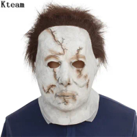 Cool Hot 100% Latex Horror Movie Halloween Michael Myers Mask Adult Party Masquerade Cosplay Latex Myers Mask Full Head Mask Toy