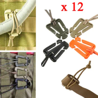 Carabiner Clip Molle Webbing Backpack pouch Buckle elastic cord strap gear attachment bag tie tactical sling fix fastener rope
