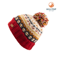 【Hilltop 山頂鳥】KuSan 素色針織毛球保暖羊毛帽 紅｜PH41XXZ5KUH0