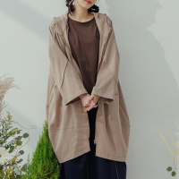【MOSS CLUB】插肩袖中長版連帽-女長袖外套 連帽 藍 卡(二色/魅力商品/版型適中)