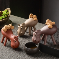 宜興紫砂茶寵 手工雕塑寓意驢運財工藝品 茶盤茶玩茶道擺件可養