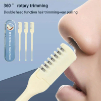 Dual Head Nose Hair Trimmer 360° Rotating Trimmer Safe To Passage Shaving Non-Rusting Material S8Q0