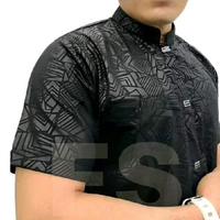 (( ABDULSHOP)) BAJU KOKO/KAMEJA SULTAN/KOKO SULTAN TERBARU 2026 MOTIF ETNIK WARNA HITAM LENGAN PANJA