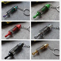 shock keychain Spring Car Tuning Part Shock Absorber Keyring Alloy Car Interior Suspension Keychain Coilover