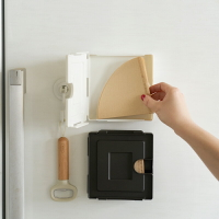 咖啡濾紙收納防塵盒磁吸v60扇形過濾紙巾家用掛壁式