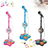 Kids Microphone Toy with LED Light Music Singing Karaoke Toy for Children Birthday Christmas New Yea