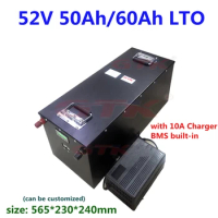 GTK e bike bateria 52V 50Ah 60ah LTO Lithium titanate scooter battery BMS 22S fast charge For 52V scooter battery+10A Charger