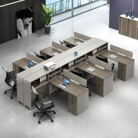 免運速發 辦公桌 工位桌 員工桌職員辦公桌椅組合4/6人員工位隔斷簡約現代辦公室卡座屏風辦公桌