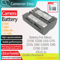 CameronSino Battery for Nikon D100 D200 D50 D70 D70s D80 D300S D700 D90 D300 fits Nikon EN-EL3e Digital camera Batteries 1500mAh