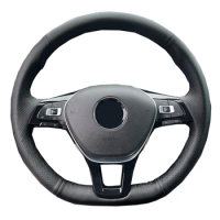 Customized Car Steering Wheel Cover For Volkswagen VW Golf 7 Mk7 Touran Up New Polo Jetta Passat B8 Tiguan Auto Steering Wrap