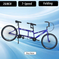 26'' Folding Adult City Bicycle Tandem Travel MTB Biking Tandem 1 speed For Family Outdoor Beach Cruiser Bike 2인용 자전거
