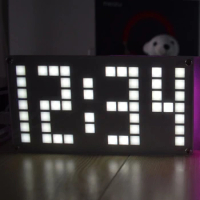Touch Key Clock DS3231 Big Size LED Dot Alarm Clock Brightness Adjustable Alarm Clock Lattice Touch Clock