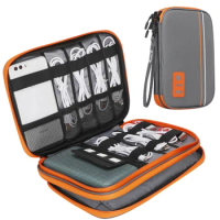 Acoki Double Layer Electronic Organizer Bag, Travel Gadget Bag For USB Cable, SD Card, Hard Drive, Power Bank, I Pad Mini