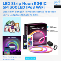 LED Light Strip SMD 5050 5 Meter 300LED Lampu Dekorasi Outdoor Neon Flexible Sign RGBIC WiFi Google