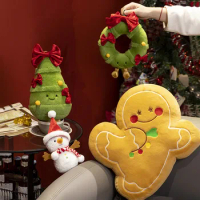 15-60cm Kawaii Santa Claus Snowman Wreath Christmas Tree Plush Toys Christmas Decor Pillow Dolls Stuffed Soft For Baby Kids Gift