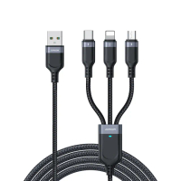 【Joyroom】倍途系列 USB-A to Lightning+Type-C+Micro 三合一快充傳輸線 1.2M
