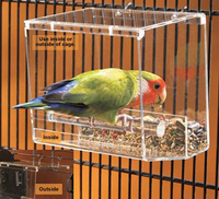 餵食器鸚鵡防灑自動喂食器鳥下料器鳥籠食盒防撒適合小中大型鸚鵡