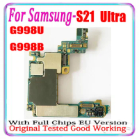 512GB Motherboard For Samsung Galaxy S21 Ultra G998B G998U 128GB Unlocked Logic Board Android OS With Full Chips Plate