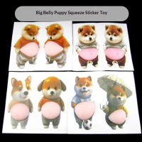 2 miếng dán 3D Shiba Inu hình chú chó dễ thương màu cam, miếng dán 3D Shiba Inu béo ú (đã thiết kế s