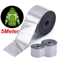 5M/Roll Safety Reflect Strip Bag Shoes Cloth Heat Sticker Reflect Heat Transfer Film Night Roadway Safety Warning Strip Sticker