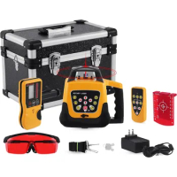 Iglobalbuy Automatic Self-Leveling Rotary Laser Rotating Horizontal &amp; Vertical Laser Level Kit 500M w/Remote Control + Receiver