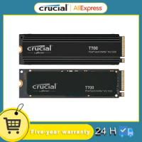 Crucial T700 With HEATSINK 1TB 2TB 4TB Gen5 NVMe M.2 SSD - Up to 11,700 MB/s - DirectStorage Enabled Internal Solid State Drive