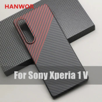 HANWOR Carbon Fiber Protective Case for Sony Xperia 1 V 5G Cases Ultra-thin Anti-fingerprint Aramid Fiber Xperia 1 V Phone Cover