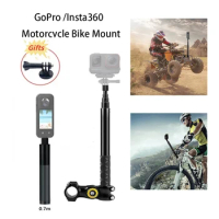 Selfie Stick for Insta360 X4 Ace Pro DJI GoPro Motorcycle Bicycle Handlebar Fixture Mount Camera Bracket Adapter Monopod Stand