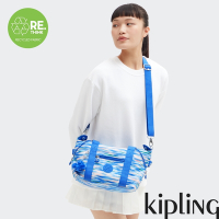 Kipling 藍粉海洋波紋印花手提側背包-ART MINI