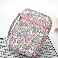 Bible Covers Case for Women Medium Bible Carrying Holder Floral Bible Book Tote Bags with Handles Zipper Christian Accessories