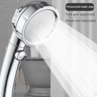ABS 3 Modes Adjustable Handheld Bathroom Shower Head with Stop Button Saving Water High Pressure Shower Head