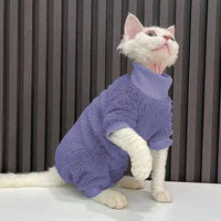 寵物衣服 無毛貓保暖衣 加厚貓咪連體衣 寵物四腳衣 德絨貓咪衣服 雙面絨貓咪冬天衣服 寵物服飾【不二雜貨】