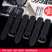 Silicone Watchband 24 * 16mm modified Canvas wristband for gst-b200 series special watch chain Waterproof silicone watch strap