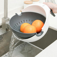 瀝水架雙層塑料洗菜盆瀝水籃廚房家用多功能水果盆洗菜籃果盤