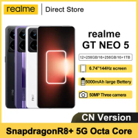 Realme GT NEO 5 Smartphone Snapdragon 8+ 5G Octo Core 6.74" 1.5K 144HZ NFC 5G Mobile Phone 50MP IMX890 150W 240W Super Charge