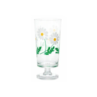【ADERIA】日本製昭和系列復古花朵高腳杯305ML-白菊款(昭和 復古 玻璃杯)