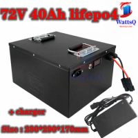 waterproof lithium 72v 40ah lifepo4 battery BMS 24S for 5000w 3500w bicycle bike scooter Forklift vehicle +5A charger