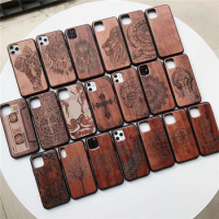 Luxury Natural Original Wooden For iphone 11 Pro Carved Cover Real Wood Case For Apple iphone 11 Pro Shockproof TPU Cases Fundas