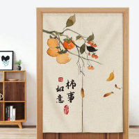 Chinese Style Door Curtain Bedroom Half Curtain Kitchen Partition Curtain Hanging Curtain Bathroom Feng Shui Curtain