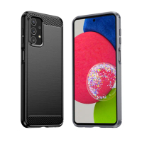 【YANG YI 揚邑】Samsung Galaxy A55 碳纖維拉絲紋軟殼散熱防震抗摔手機殼-黑