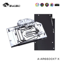Bykski Water Cooler For ASRock AMD Radeon RX 6600XT Challenger ITX 8GB With Back Plate ,Full Cover Water Block, A-AR6600XT-X