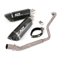 Motorcycle Full Exhaust System Front Mid Connect Pipe 51mm Carbon Fiber Exhaust Muffler DB Killer For Zontes ZT310R 310T 310X