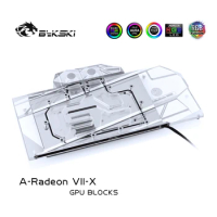 Bykski Water Block Use for AMD Radeon VII / Sapphire RADEON 7 / Reference Edition /Full Cover Copper Radiator / RGB Light Aura